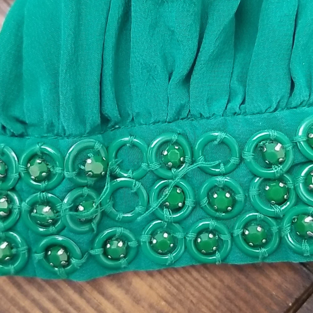Trina Turk Emerald Long Sleeve Silk Dress - Picture 7 of 8